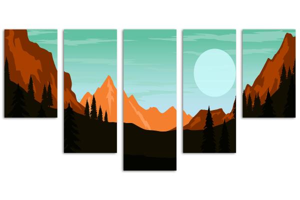 5 Panel Waterfall