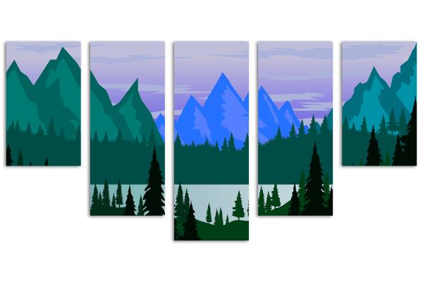 5 Panel Waterfall