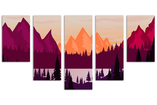 5 Panel Waterfall