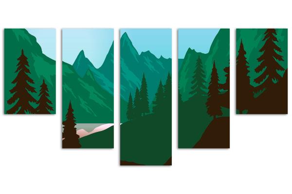 5 Panel Waterfall