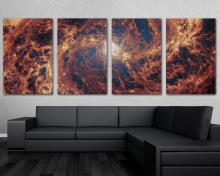 Spiral Galaxy M83 Canvas Print 4 Panel Split Space Wall Art NASA's James Webb Space Telescope, JWST