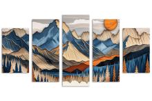 5 Panel Diamond Canvas