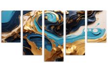 5 Panel Waterfall Canvas