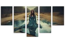 5 Panel Waterfall Canvas