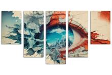 5 Panel Waterfall Canvas