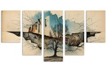 5 Panel Waterfall Canvas