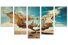 5 Panel Waterfall Canvas