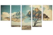 5 Panel Waterfall Canvas
