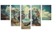 5 Panel Waterfall Canvas
