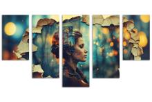 5 Panel Waterfall Canvas