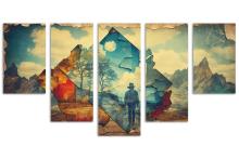 5 Panel Waterfall Canvas