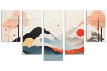 5 Panel Waterfall Canvas