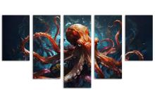 5 Panel Waterfall Canvas