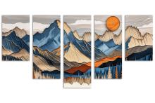 5 Panel Waterfall Canvas