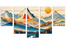 5 Panel Waterfall Canvas