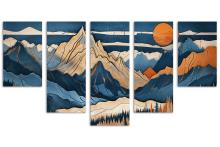5 Panel Waterfall Canvas