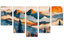 5 Panel Waterfall Canvas