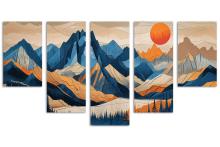 5 Panel Waterfall Canvas
