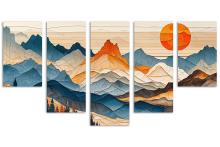 5 Panel Waterfall Canvas