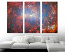 Dwarf Galaxy NGC 4449 Canvas Print Space Wall Art 3 Panel Split by NASA's James Webb Space Telescope