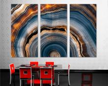 Colorful Tree Ring Wall Art Canvas Print Modern Farmhouse Decor Nature print - 3 Panel Split