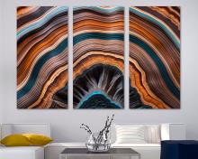 Tree Ring Canvas Wall Art Farmhouse print trendy wall art rustic, office art - 3 Panel Split