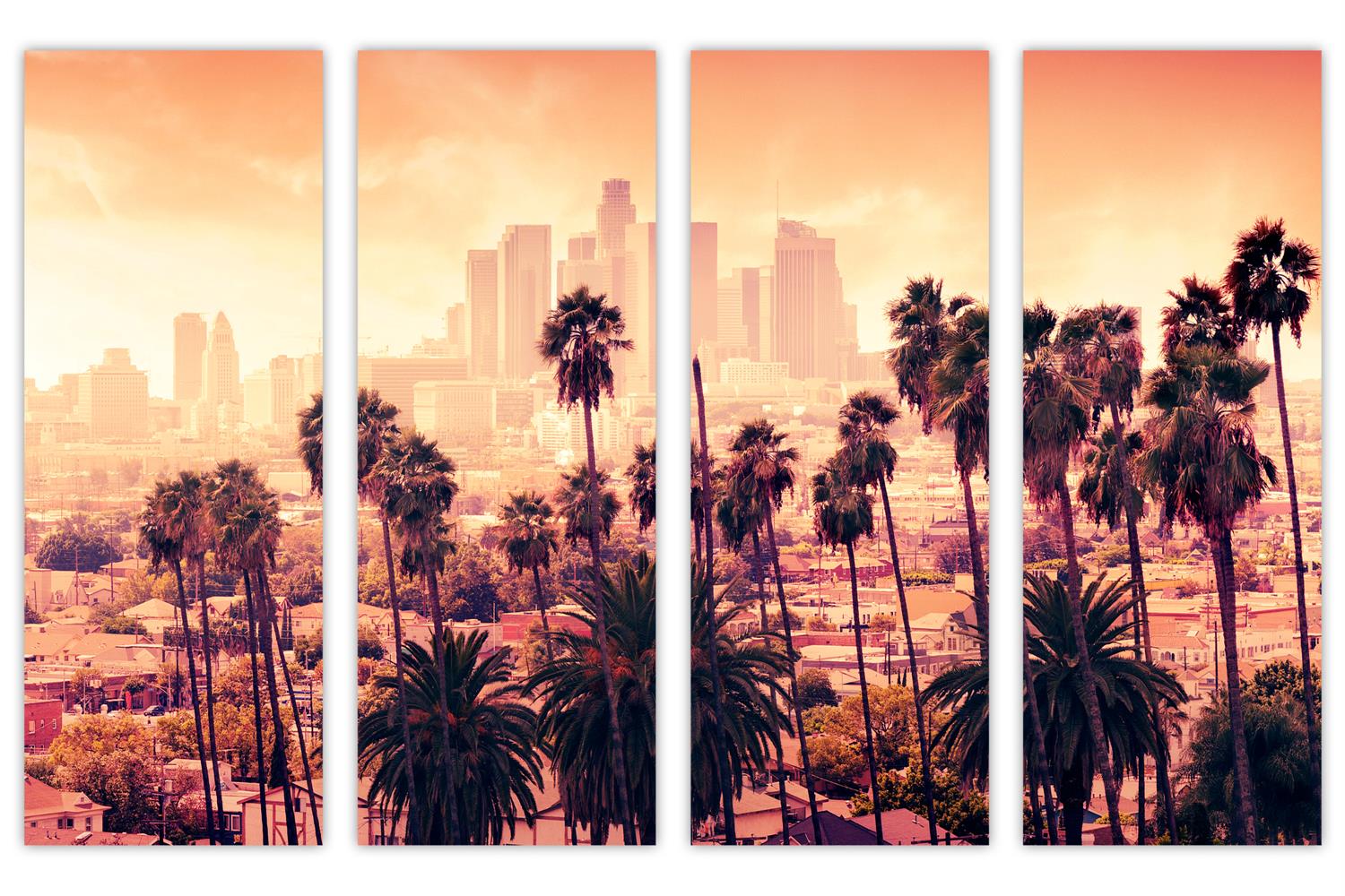 Los Angeles palm tree wall art Canvas Print. Sunset Los Angeles