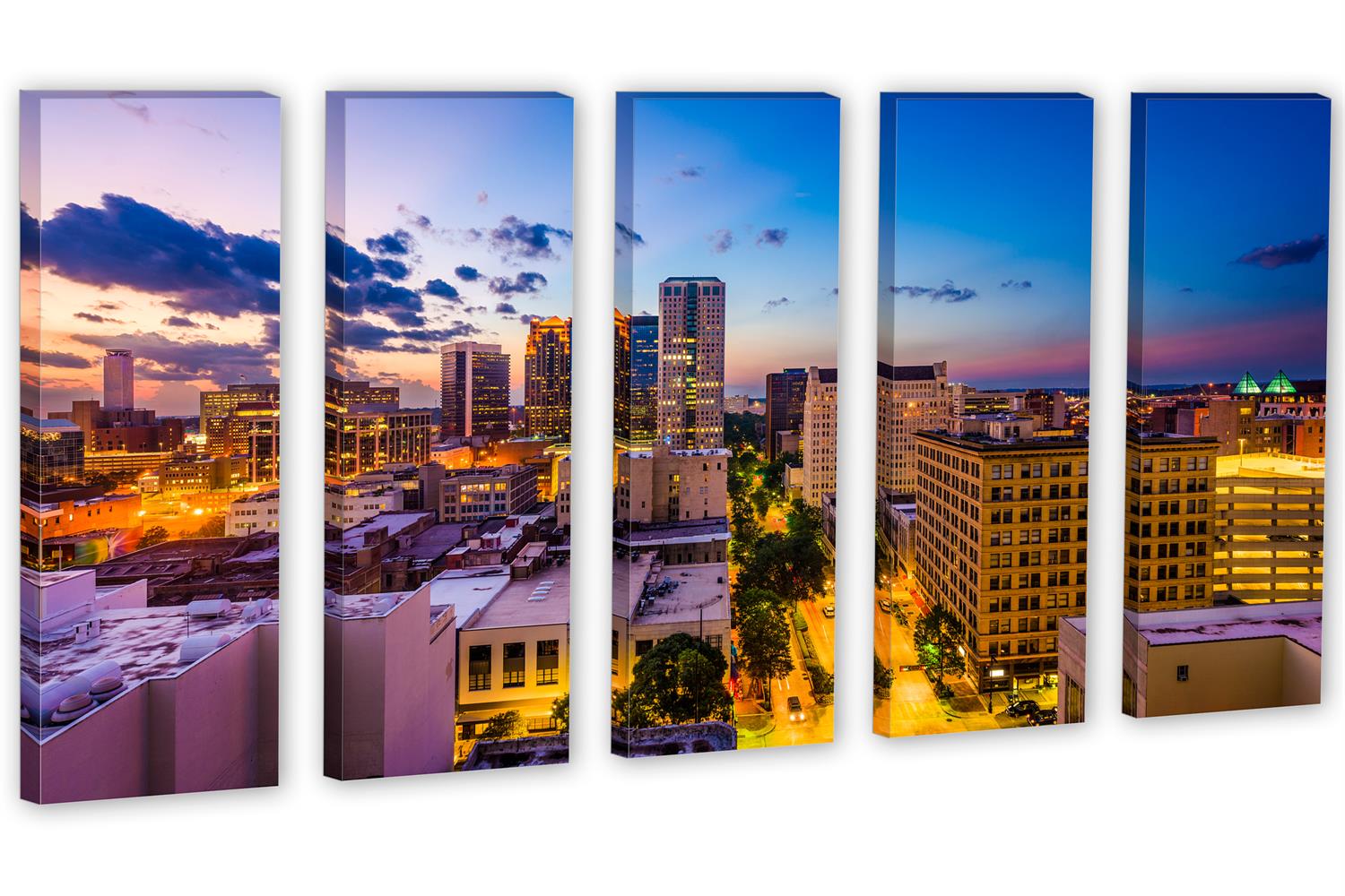 Birmingham, Alabama Canvas Print Wall Art 5 Panel Split,, home decor