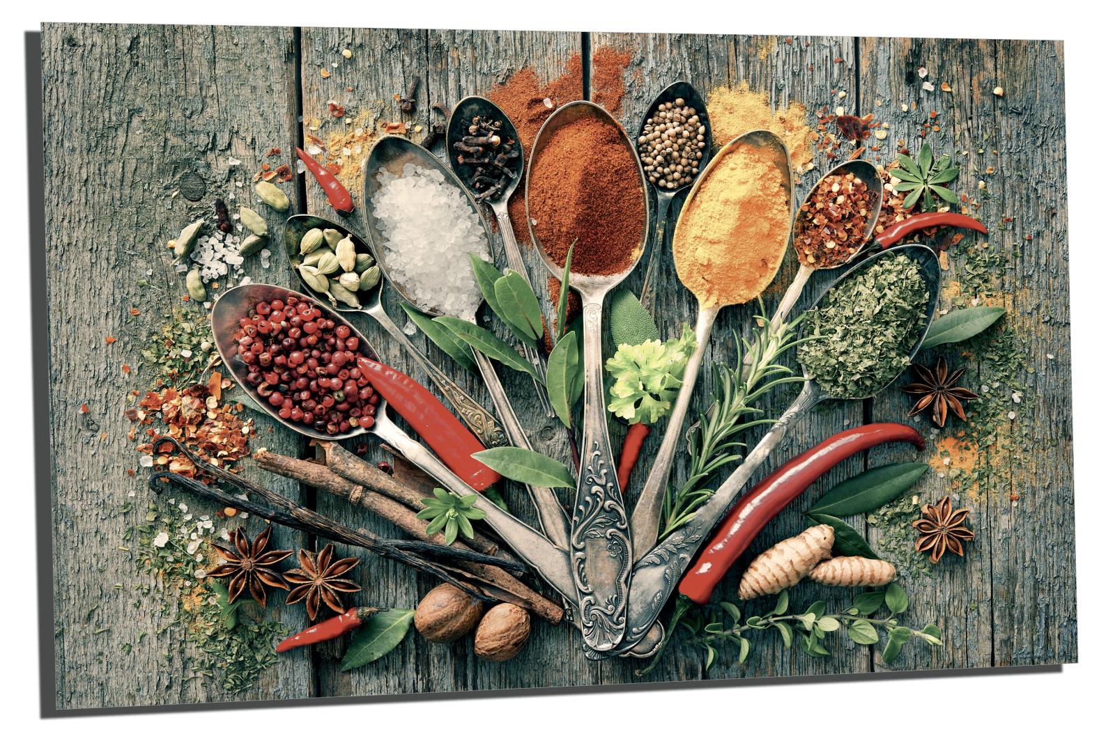 Herbs and Spice Wall Art Metal Print faded tone herb Kitchem wall art