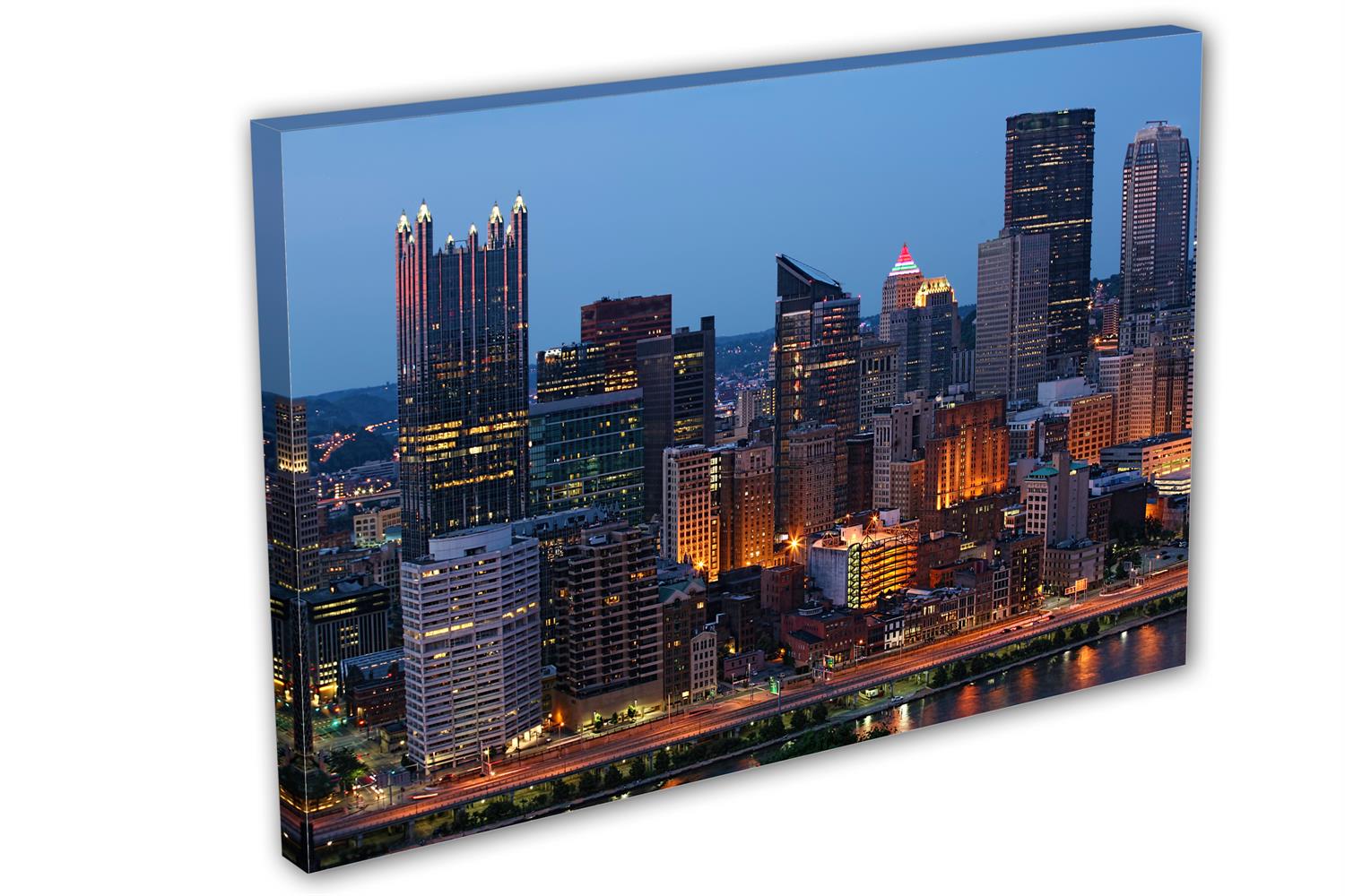 Pittsburgh Skyline Wall Art Canvas Print, Home wall decor, interior