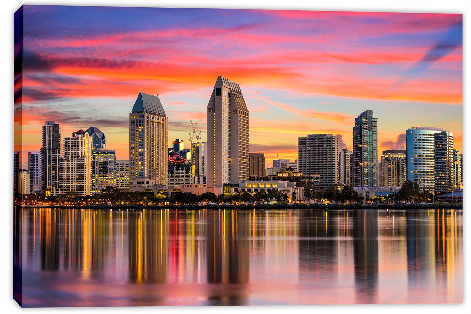 San Diego Skyline Canvas Print Wall Art Home wall decor, interior