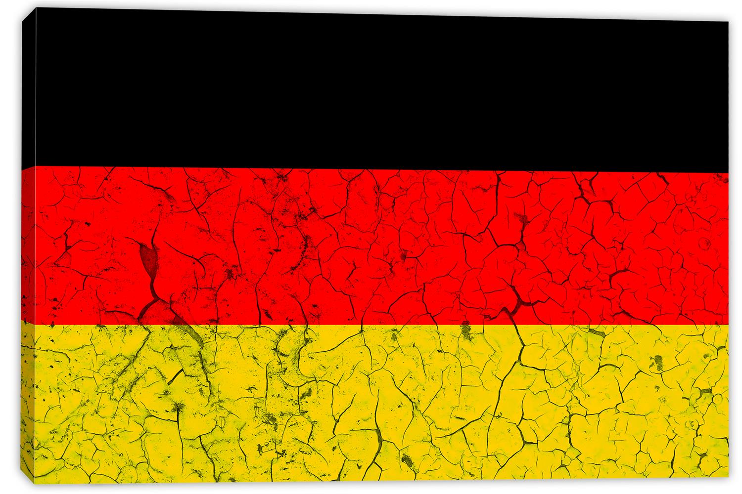 Germany Flag Canvas Print Wall Art cracked effect. Country Flag home Canvas Quest