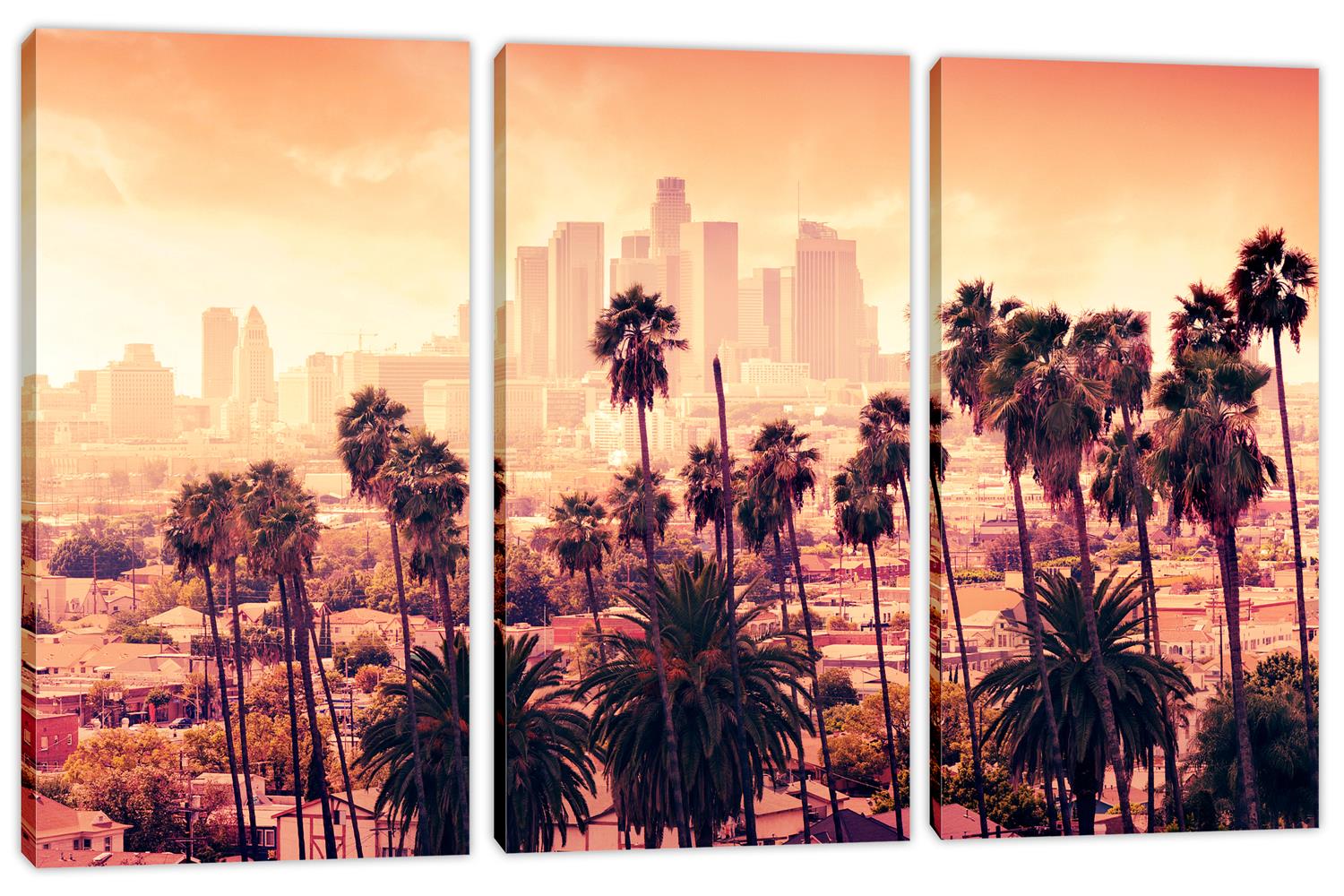 Los Angeles palm tree wall art Canvas Print. Sunset Los Angeles